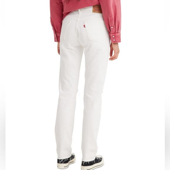 NEW Levi’s 501 Jeans Womens Original Fit Straight Leg Distressed White Size 28/6 - Picture 2 of 4